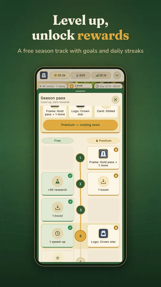 Level up and unlock rewards